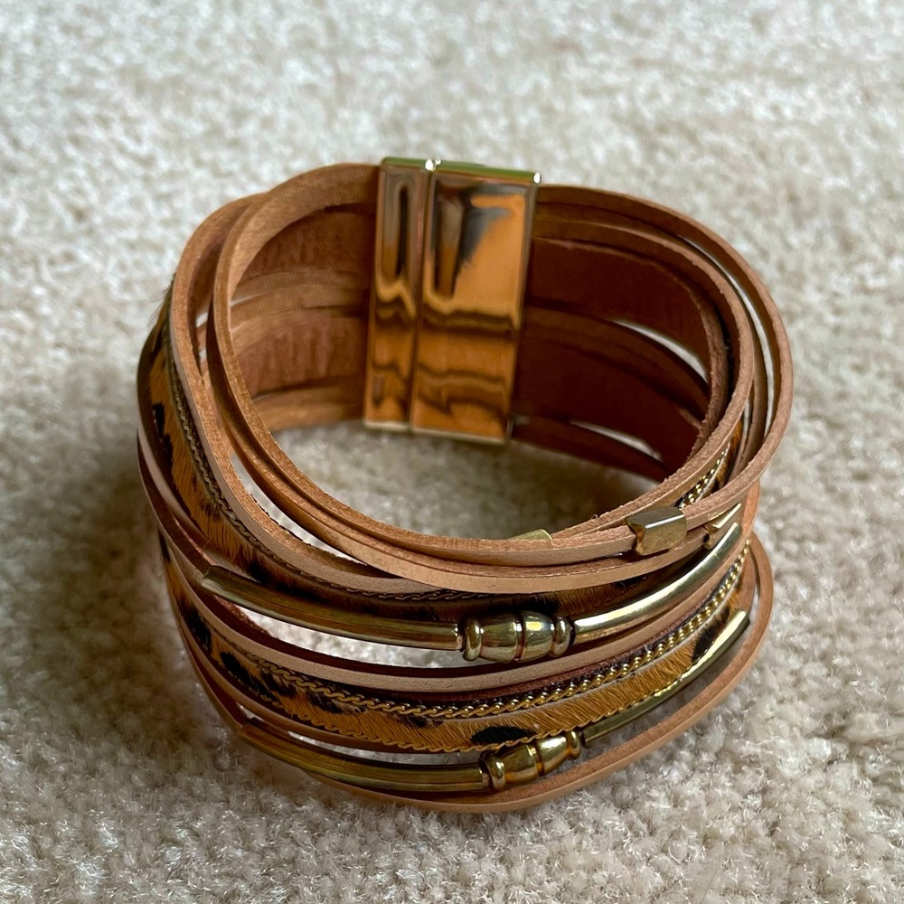 Cheetah Magnetic Layered Bracelet